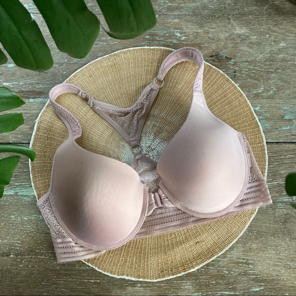 Izod Lace Racerback Underwire Front Close Bra